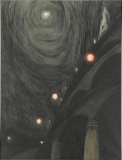 月光与灯光》，约1909年。 作者 里昂·斯皮里亚特