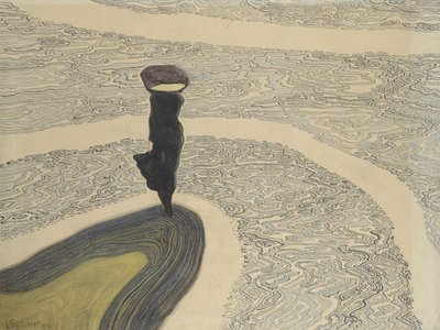海岸线上的女人，1910年。 作者 里昂·斯皮里亚特