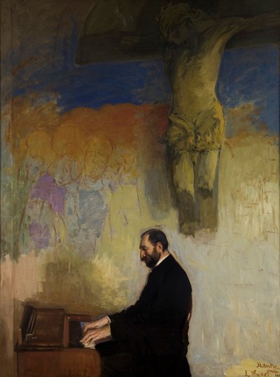 费利克斯-雅辛斯基（Feliks Jasienski，1861-1929 年）在管风琴前的肖像 作者 莱昂·维佐科夫斯基