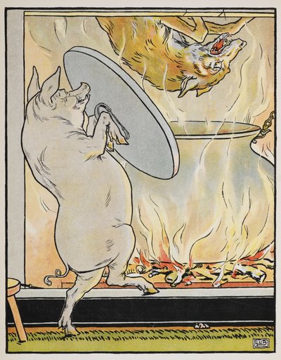 故事 "三只小猪 "的插图 作者 伦纳德·莱斯利·布鲁克