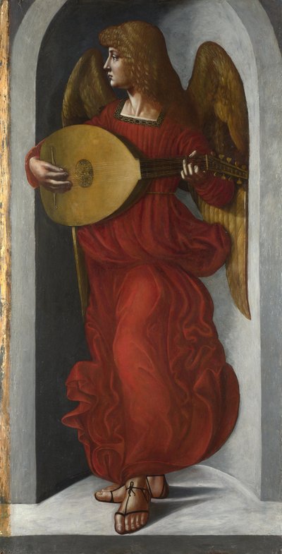 "达芬奇（Leonarda da Vinci）（1452-1519 年）随行画作，约 1490-1499 年 伦敦国家美术馆 作者 列奥纳多·达·芬奇的圈子