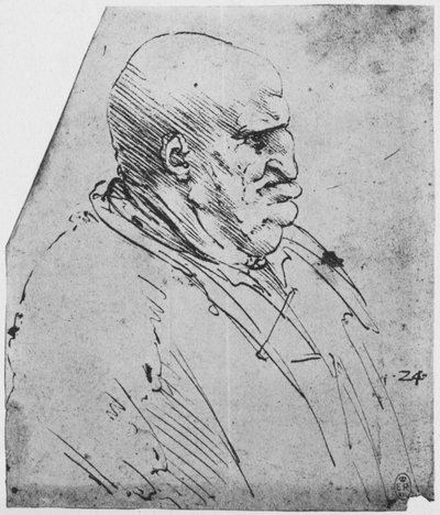 《右边的人的怪诞轮廓》，c1480 1945年 作者 达芬奇（Leonardo da Vinci）