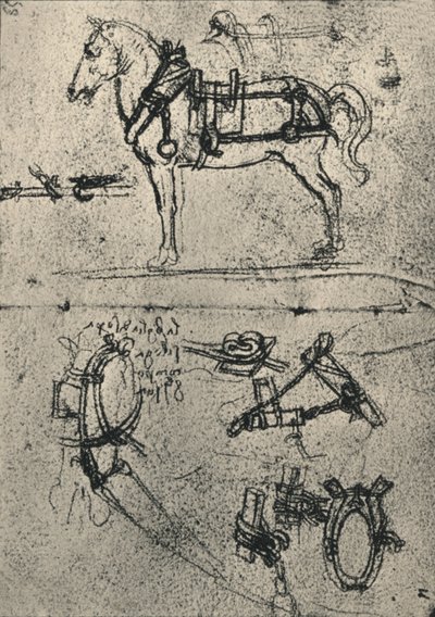 驾乘马车和马具研究，c1480 1945 作者 达芬奇（Leonardo da Vinci）