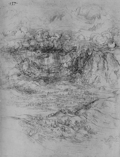 高山峡谷上的风暴，c1480 1945年 作者 达芬奇（Leonardo da Vinci）