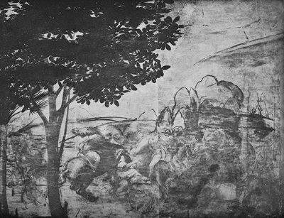 贤士崇拜-右边距离的骑兵战役，c1481 1945 作者 达芬奇（Leonardo da Vinci）