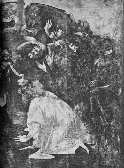 贤士崇拜-右侧下部，c1481 1945 作者 达芬奇（Leonardo da Vinci）