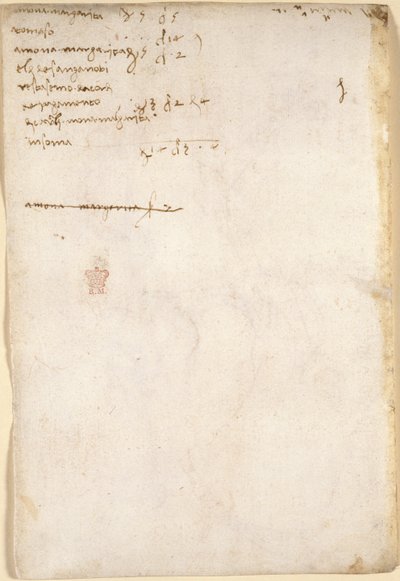 Arundel 263，f.149v，家庭账单（非莱昂纳多手书）（1504 年），选自 "Codex Arundel"（纸张上的钢笔和墨水）。 作者 达芬奇（Leonardo da Vinci）