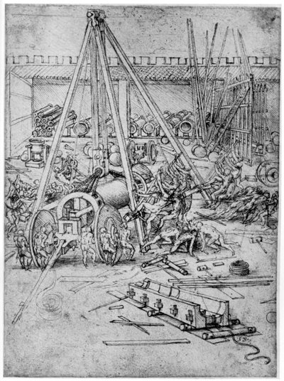 加农炮铸造厂，1487年1954年。 作者 达芬奇（Leonardo da Vinci）