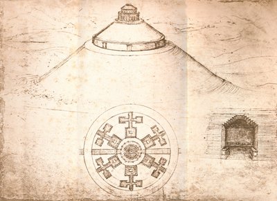 陵墓的设计，c1472-c1519 1883 作者 达芬奇（Leonardo da Vinci）