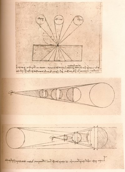 图解线性透视和明暗理论的图表，c1472-c1519 1883 作者 达芬奇（Leonardo da Vinci）
