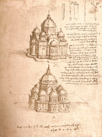 教堂图，c1472-c1519 1883 作者 达芬奇（Leonardo da Vinci）