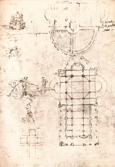 教堂图，c1472-c1519 1883 作者 达芬奇（Leonardo da Vinci）