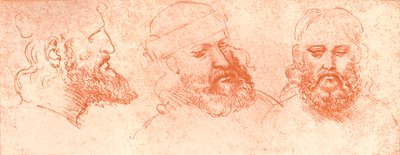 用红色粉笔绘制的东方元首，c1472-c1519 1883 作者 达芬奇（Leonardo da Vinci）