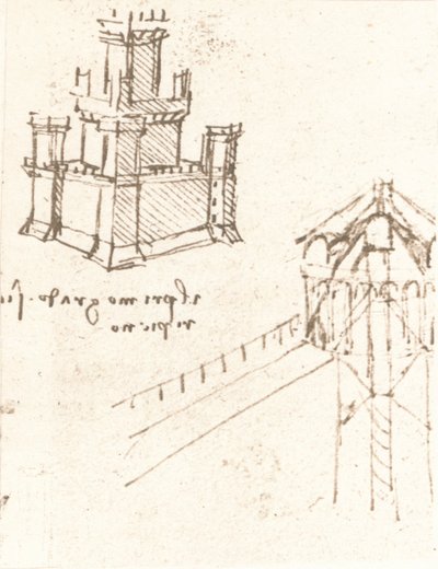 城堡和别墅项目图纸，c1472-c1519 1883 作者 达芬奇（Leonardo da Vinci）