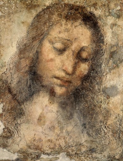 耶稣基督的脸，莱昂纳多学派，复制自莱昂纳多·达·芬奇（1452-1519）的《最后的晚餐》 作者 达芬奇（Leonardo da Vinci）