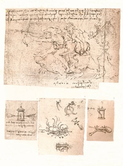 寓言表达的四幅图，c1472-c1519 1883 作者 达芬奇（Leonardo da Vinci）