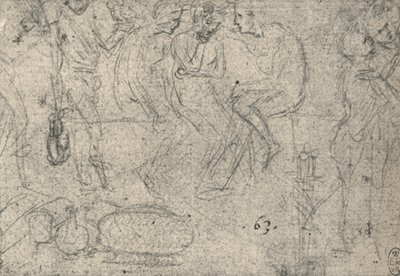 对话中的图形组，c1480 1945 作者 达芬奇（Leonardo da Vinci）