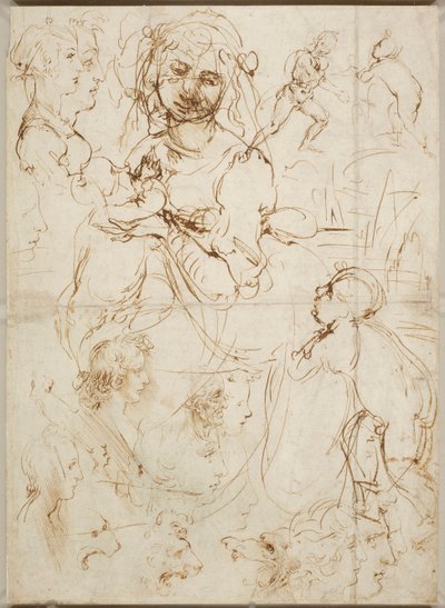 人物和人物，约1478年。 作者 达芬奇（Leonardo da Vinci）