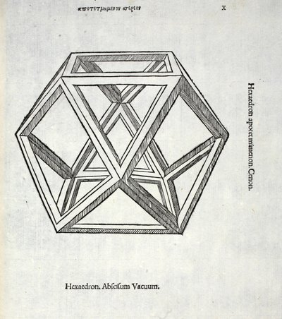 Hexaedron切是由卢卡·帕西奥利（c.1445-1517）一个“神圣比例”毫无意义的，原来的酒吧。威尼斯，1509 作者 达芬奇（Leonardo da Vinci）