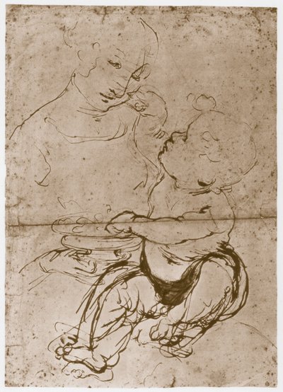 麦当娜与水果拼盘，1480-82 作者 达芬奇（Leonardo da Vinci）