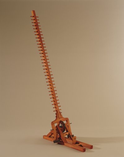 达芬奇梯子（木材和金属）设计的模型重建 作者 Leonardo da Vinci