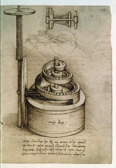 8937号，马德里法典I f.45r，回火弹簧 作者 达芬奇（Leonardo da Vinci）