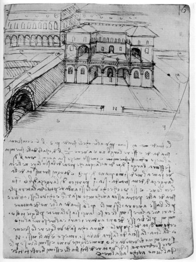 规划理想城市，1488年至1490年，1954年。 作者 达芬奇（Leonardo da Vinci）