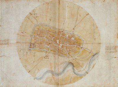伊莫拉平面图 作者 达芬奇（Leonardo da Vinci）