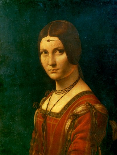一位不知名的女子的肖像拉贝儿·费隆尼尔，c1490 作者 达芬奇（Leonardo da Vinci）