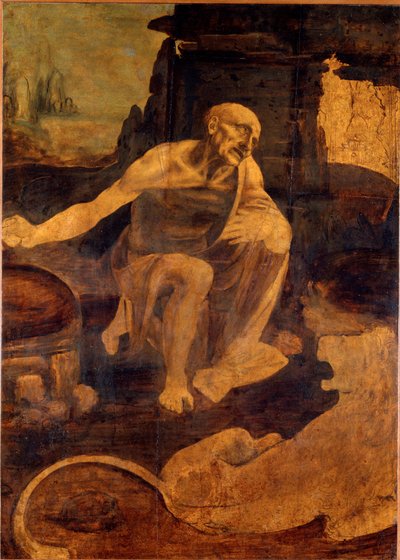圣杰罗姆，约 1480 年（木板油画） 作者 达芬奇（Leonardo da Vinci）