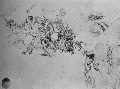 骑兵和步兵的研究，c1480，1945年 作者 达芬奇（Leonardo da Vinci）