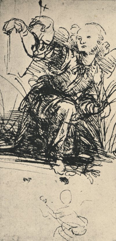 研究跪着的天使，c1467-1519，1945年 作者 达芬奇（Leonardo da Vinci）