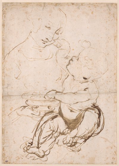 拿着水果碗的圣母研究，约1478年。 作者 达芬奇（Leonardo da Vinci）