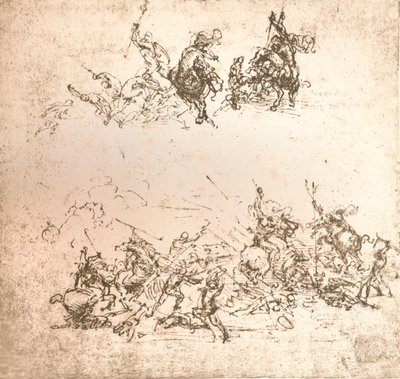 研究Anghiari战役的动画片，c1472-c1505 1883 作者 达芬奇（Leonardo da Vinci）