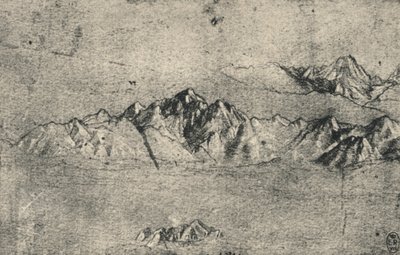山脉研究，c1480，1945年 作者 达芬奇（Leonardo da Vinci）