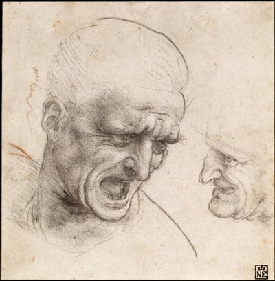 《两个勇士》研究安吉亚里战役，1504-05年 作者 达芬奇（Leonardo da Vinci）