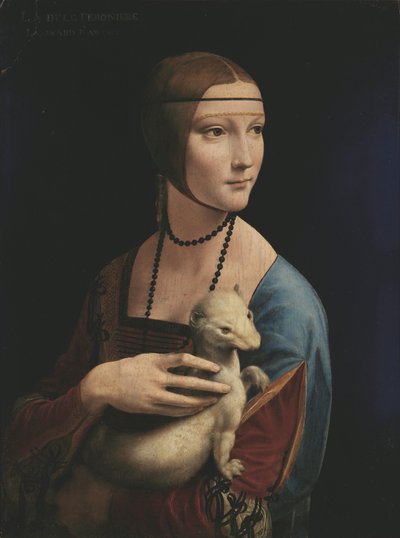 手持徽章的女士（塞西莉亚-加勒拉尼肖像）。 作者 达芬奇（Leonardo da Vinci）