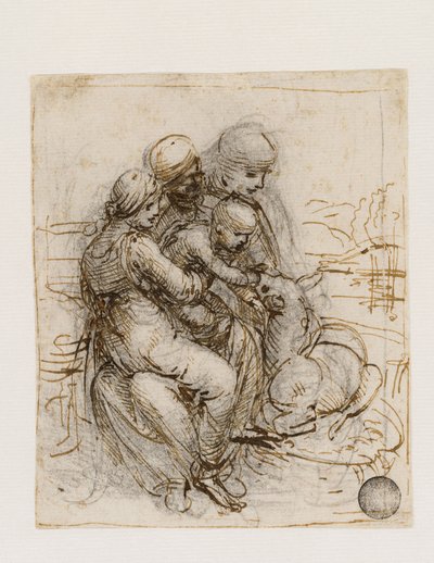 圣母子与圣安妮·安娜·梅特扎（Saint Anne Anna Metterza），c。 1501。 作者 达芬奇（Leonardo da Vinci）