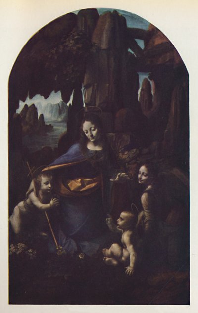 岩石的处女，c1508，c1950。 作者 达芬奇（Leonardo da Vinci）