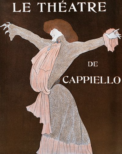 女演员莎拉-伯恩哈特（1844-1923），Leonetto Cappiello（1875-1942）的插图，出自法国杂志《剧院》，1903年4月 作者 Leonetto Cappiello