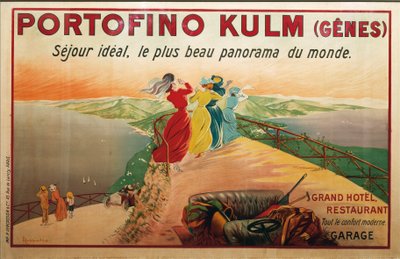 波托菲诺酒店的广告，波托菲诺库尔姆，Leonetto Cappiello 的插图，海报 作者 莱昂内托·卡皮耶洛