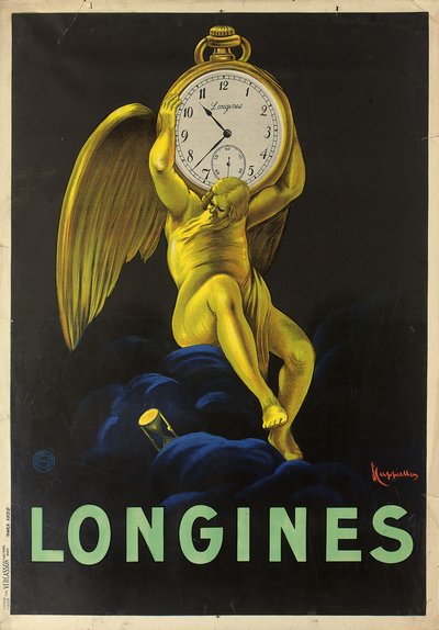 瑞士制表商浪琴表广告海报，1922年 作者 Leonetto Cappiello