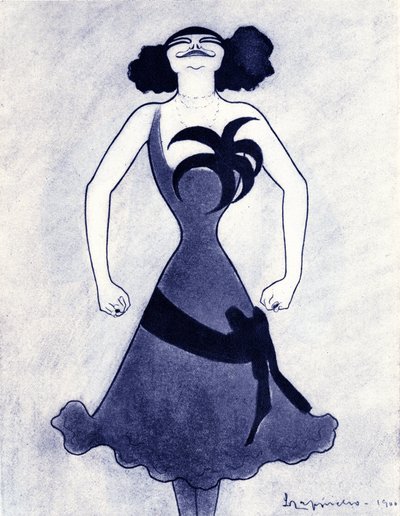极地喜剧演员和歌手（埃米莉-玛丽-布绍）（1874-1939 年）的漫画 莱昂内托-卡皮罗（1875-1942 年）的绘画 1900 年 作者 莱昂内托·卡皮耶洛