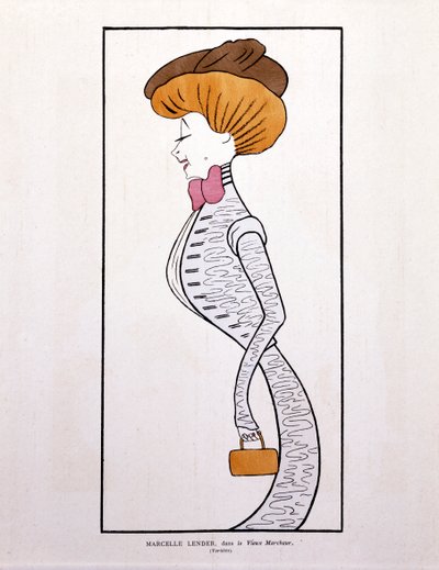 Marcelle Lender，在《Le Vieux Marcheur》中，漫画 作者 莱昂内托·卡皮耶洛