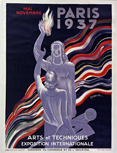1937年在巴黎举行的1937年国际展览的海报。 作者 Leonetto Cappiello