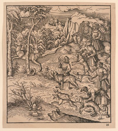 猎鹿，选自 "Der Weisskunig" 作者 莱昂哈德·贝克