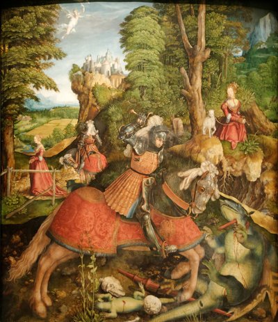 德语：Hl. Georg im Kampf mit dem Drachen 圣乔治与龙搏斗 作者 莱昂哈德·贝克