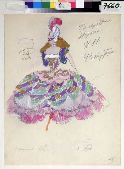 Wolfgang Amadeus Mozart的“ Don Giovanni”服装设计，1914年 作者 列昂尼德·米哈伊洛维奇·布赖洛夫斯基