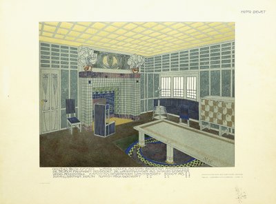 饭厅，维也纳，约1901年（彩色石版画） 作者 利奥波德·鲍尔