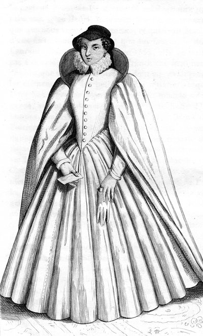 Caterina de Medici，法国复古服装，十六世纪亨利王国二世，法国国王 作者 利奥波德·马萨德（Leopold Massard）